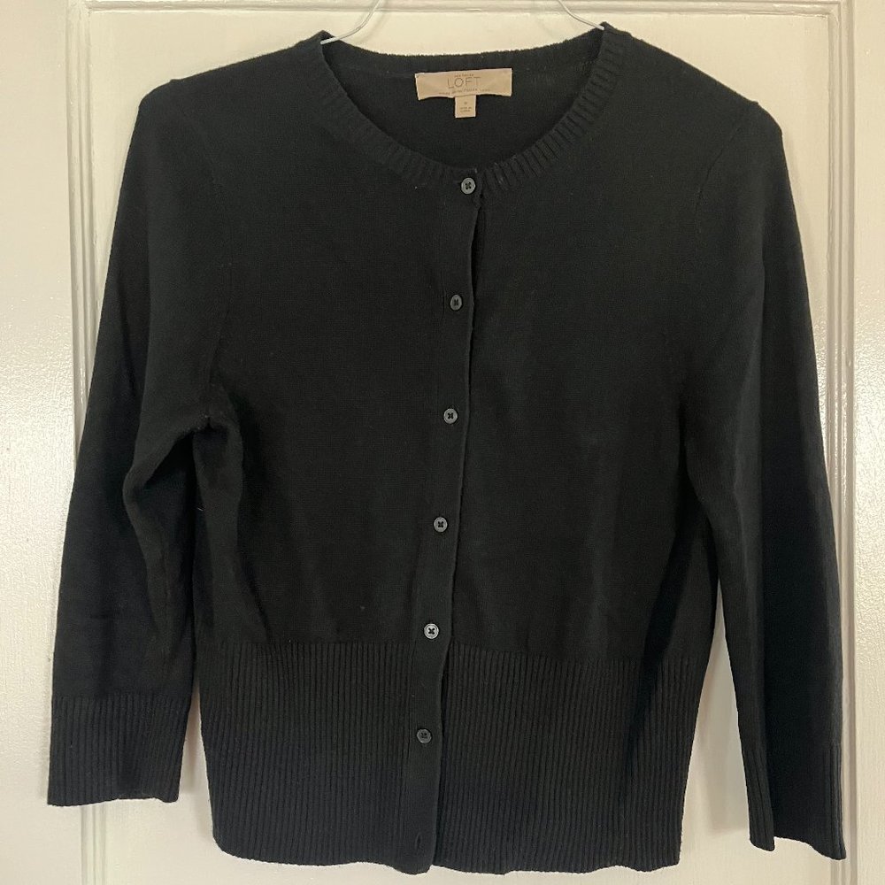 Black cropped cardigan from Loft
